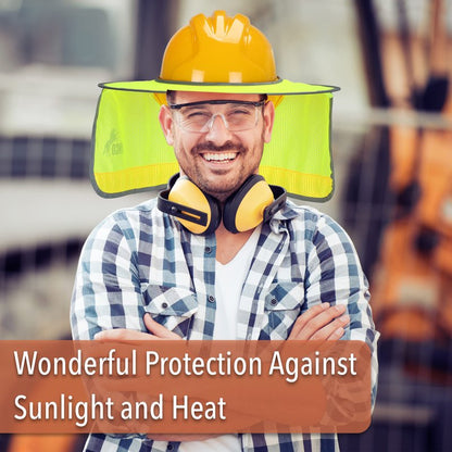 UNCO- Hard Hat Sun Shield, Yellow, Full & Standard Brim Mesh Sunshade