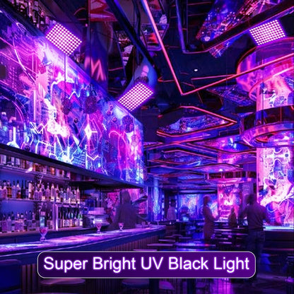 Indmird 100W Black Lights, Blacklight Flood Light with Plug and Switch,for Glow Party, Halloween, Fluorescent Poster, Stage Lighting, Body Paint