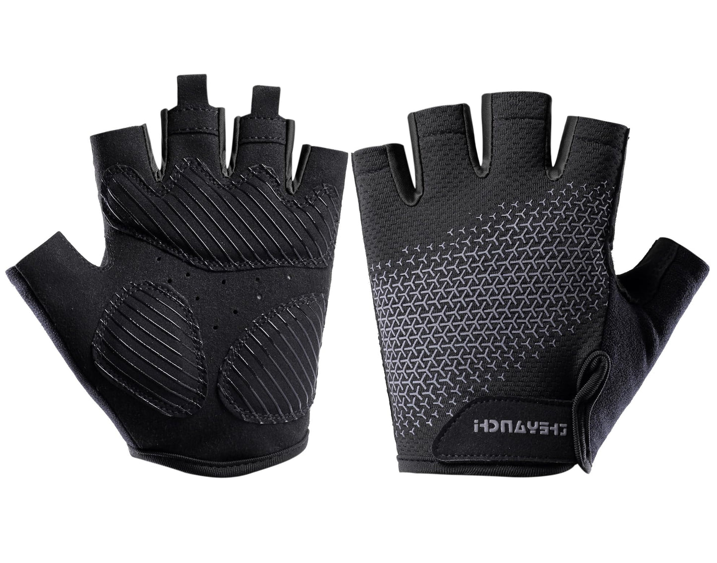 SUJAYU Fingerless Workout Gloves for Men Women Bike Gloves for Men Cycling Bicycle Accessories, Guantes para Bicicleta Hombre Guantes Ciclismo Hombre (Black, Medium)