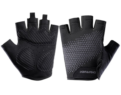 SUJAYU Fingerless Workout Gloves for Men Women Bike Gloves for Men Cycling Bicycle Accessories, Guantes para Bicicleta Hombre Guantes Ciclismo Hombre (Black, Medium)