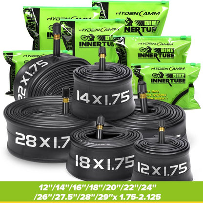 24" Bicycle Tubes Fit 1.75/1.95/2.125, 4 Pack Bike Interior Tube - Schrader Valve with 2 Tire Levers, Professional Bike Inner Tube Anti-Puncture for Road MTB Bike by Hydencamm