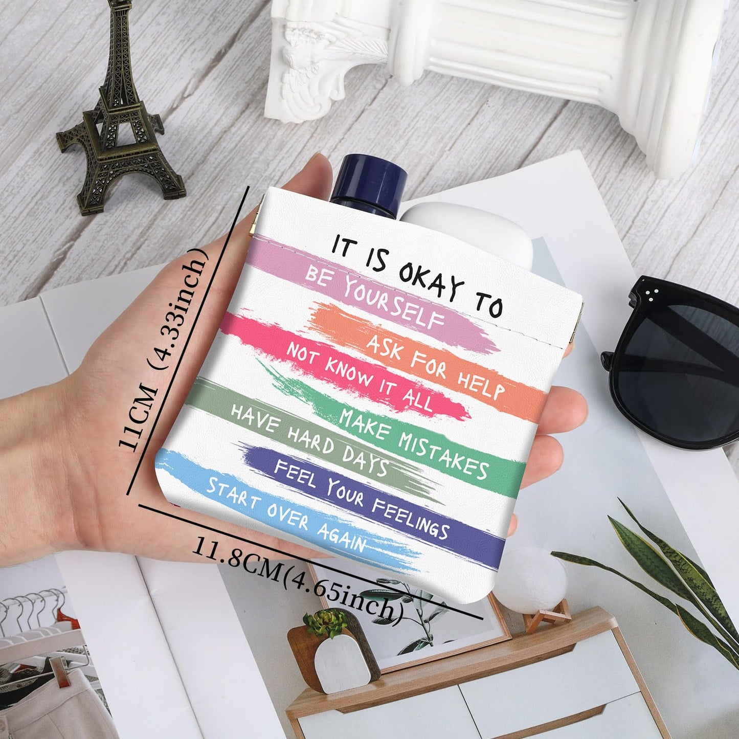 2Pcs PU Leather Small Squeeze Coin Purse Pouch Mini coin Bag Unique And Cute Wallet Cosmetic Bags Change Bag For Women Girls Men （Color font