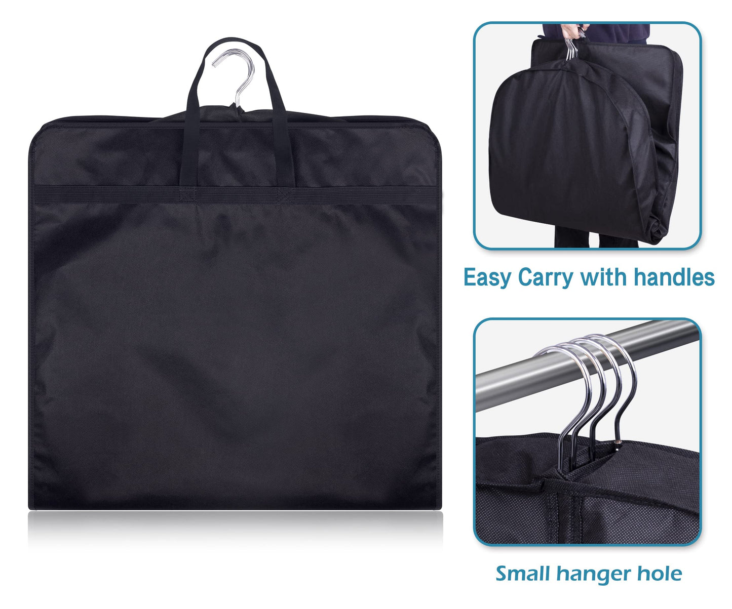 KIMBORA 43" Garment Bag for Travel, Gusseted Suit Bags for Men With Handle Garment Bags for Hanging Clothes Storage Suit Cover for Coats, Jackets, Shirts