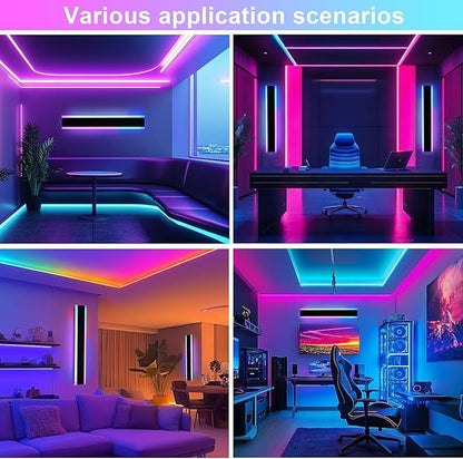 2 Pack RGB Outdoor Long Wall Lights Fixture, 32 inch Exterior Long Linear Lighting, Dimmable Outside Wall Sconce Linear Lights, Outside LED Long Lights for Patio, Porch, Garage, Front Door