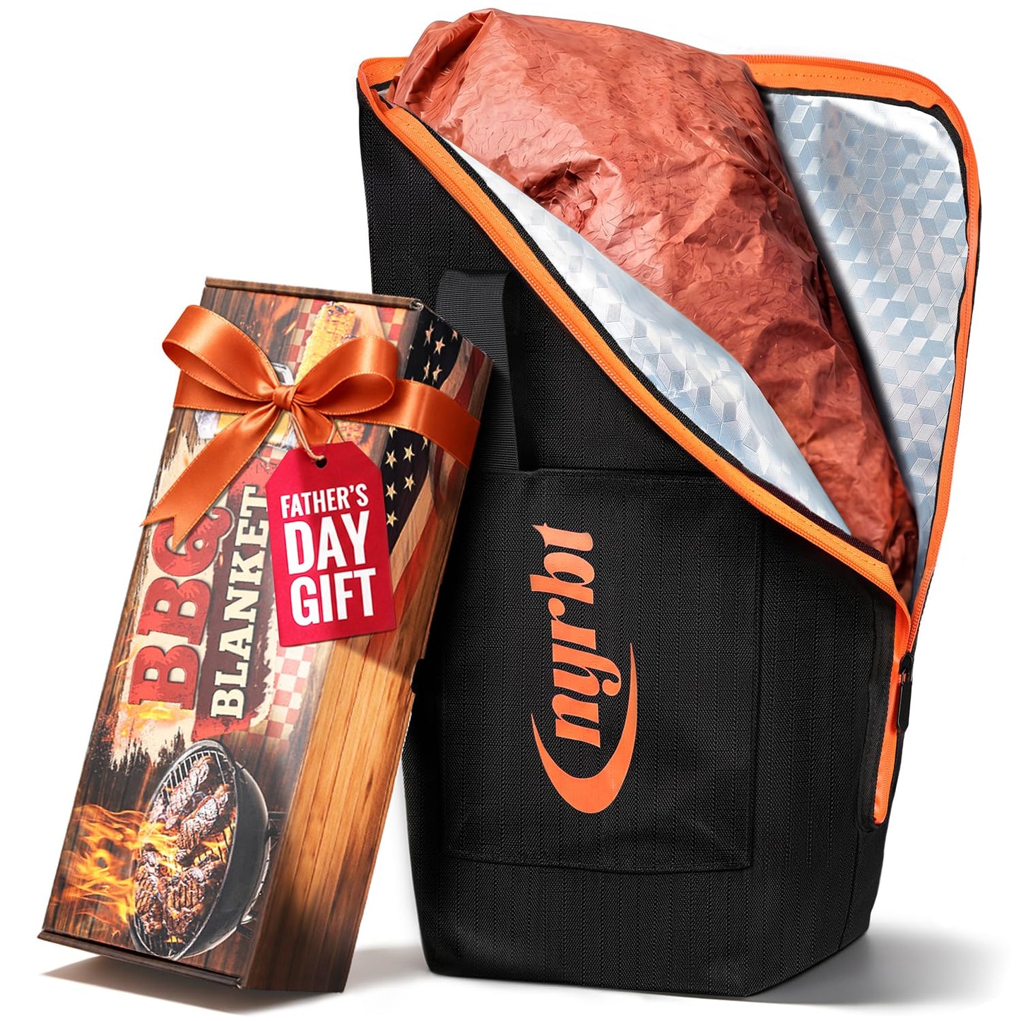 BBQ Blanket for Resting Meat – 21" Insulated Meat Resting Bag Keeps Brisket Juicy & Tender – Heavy-Duty Smoker Grill Accessory for Pork Shoulder, Steak, Turkey – Pitmaster Gifts for Men Dad