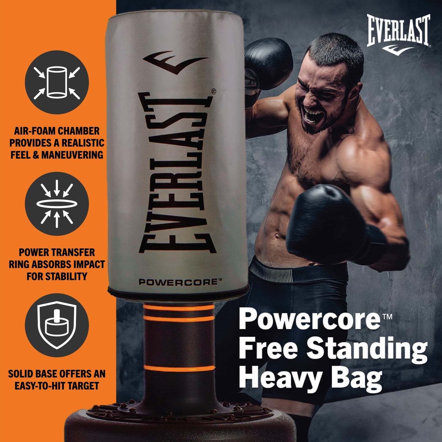 Everlast P00002200 Powercore Free Standing Heavy Bag