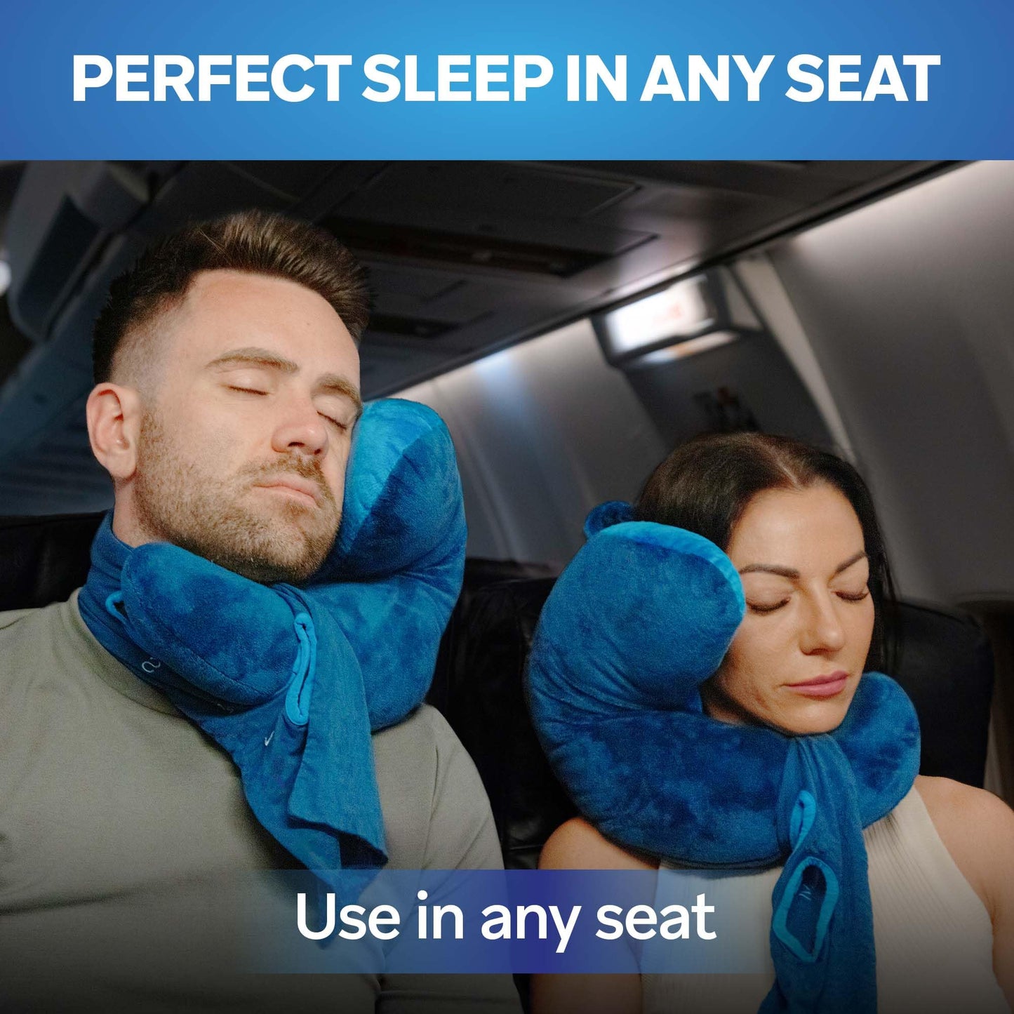 JPillow Travel Pillow for Airplanes – A Little Bulky, Expensive, and Takes a Couple of Minutes to Master, but Supports Your Head and Neck in Genuine Luxury – British Invention of The Year (Blue/Gray)