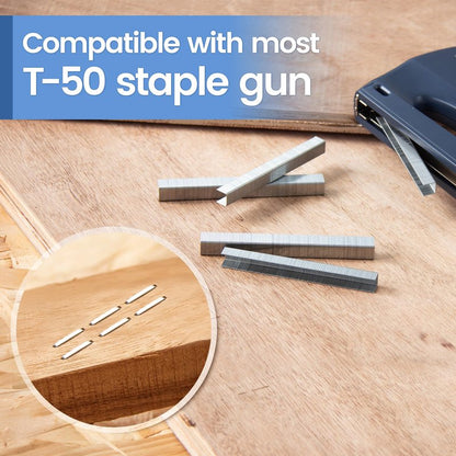 meite T50 Staples, 5/16 Inch Heavy Duty Staples for Staple Gun, Galvanized 20 Gauge 3/8 Inch Crown Staple for Upholstery, Construction, Furniture (5 Boxes)