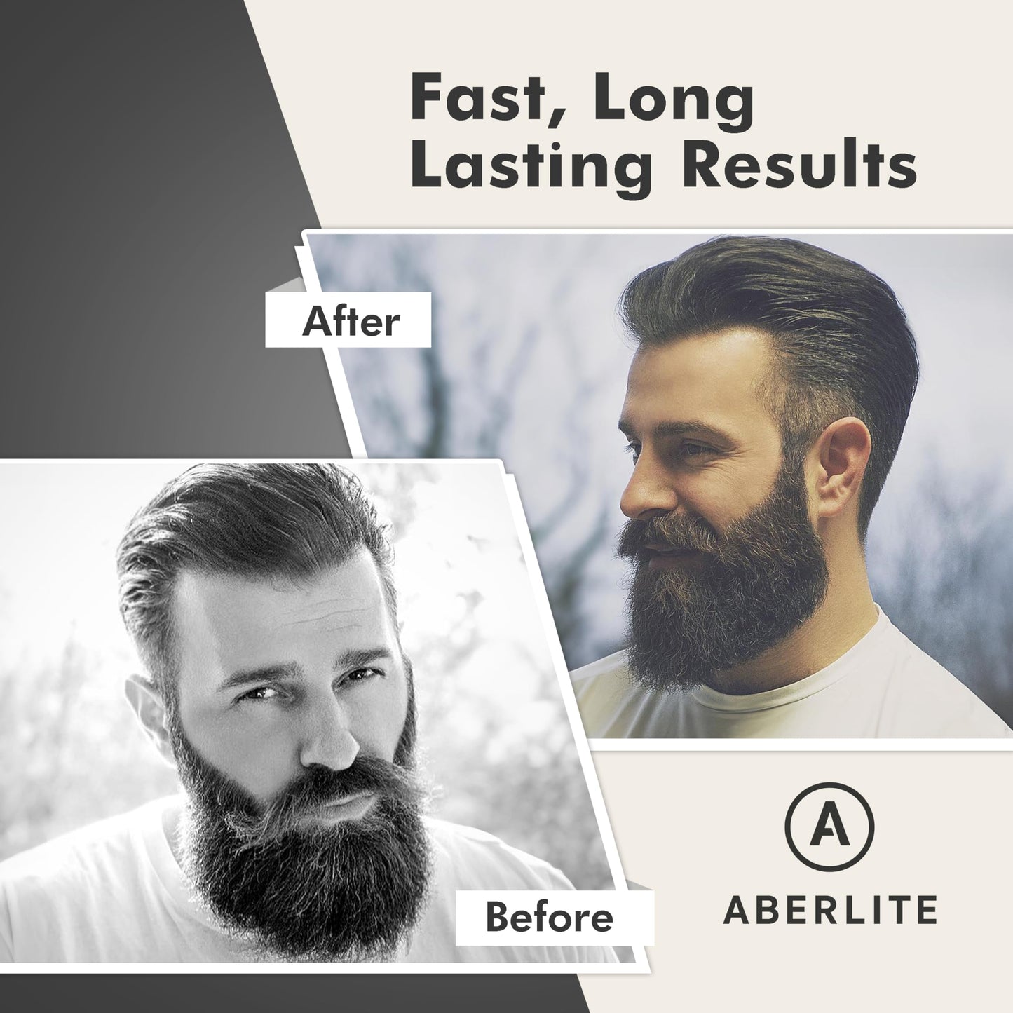 Aberlite EDC - Men's Professional Heated Beard Straightening Brush and Grooming Tool (for 0.5 inch plus Beards) (Black)