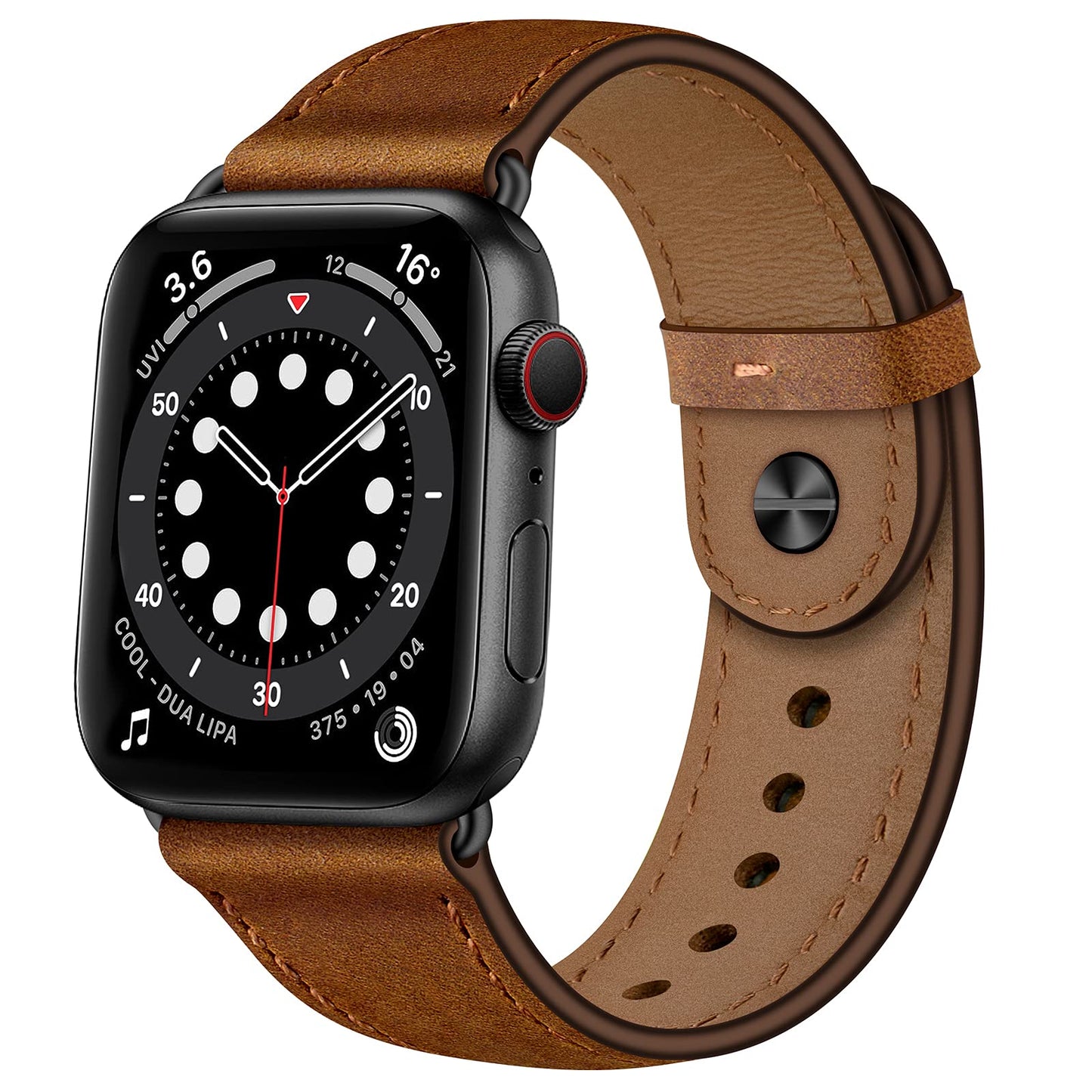 OUHENG Leather Bands Compatible with Apple Watch Band 49mm/46mm/45mm/44mm/42mm, Genuine Leather Strap for iWatch Ultra 3/2/1 & SE 3/2/1 Series 11 10 9 8 7 6 5 4 3 2 1 (Retro Brown/Black)