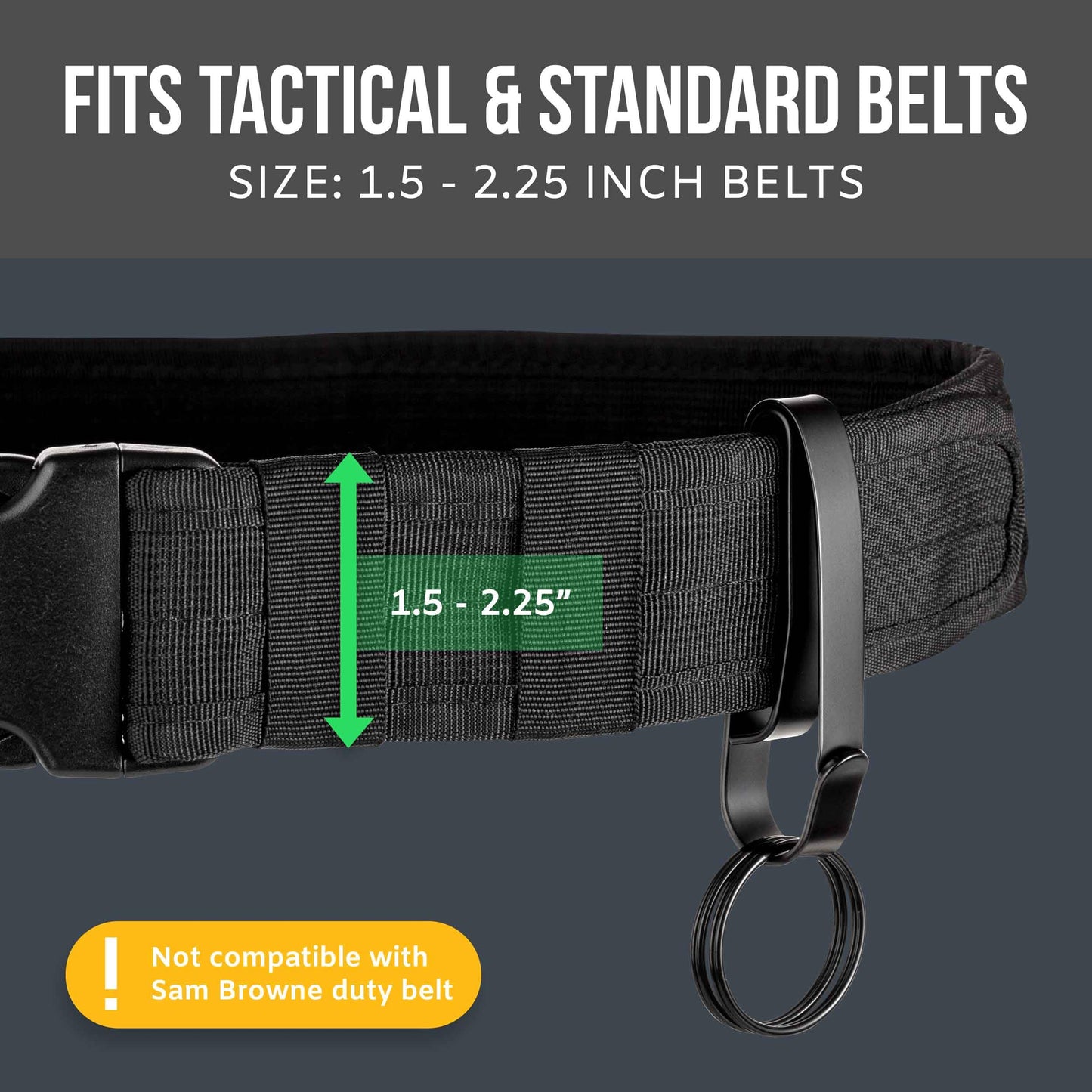 NP NIGHT PROVISION Tactical Key Ring Holder for Duty Belts, Quick Release Key Clip Stainless Steel w/XL Detachable Key Rings