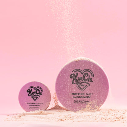 Kimchi Chic Beauty Puff Puff Pass Set and Bake Setting Powder for Makeup, Extra Fluffy Loose Face Powder Poof, Soft Natural Face Makeup for Uneven Skin Tone, 03 Translucent