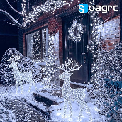Christmas Lights Indoor Outdoor Waterproof, 66FT 200 LED 8 Modes Cool White Light String Lights for House Decorations, Ideal for Christmas Trees, Wedding, and Party