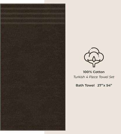American Soft Linen Luxury 4 Piece Bath Towels, 600 GSM 100% Cotton Turkish