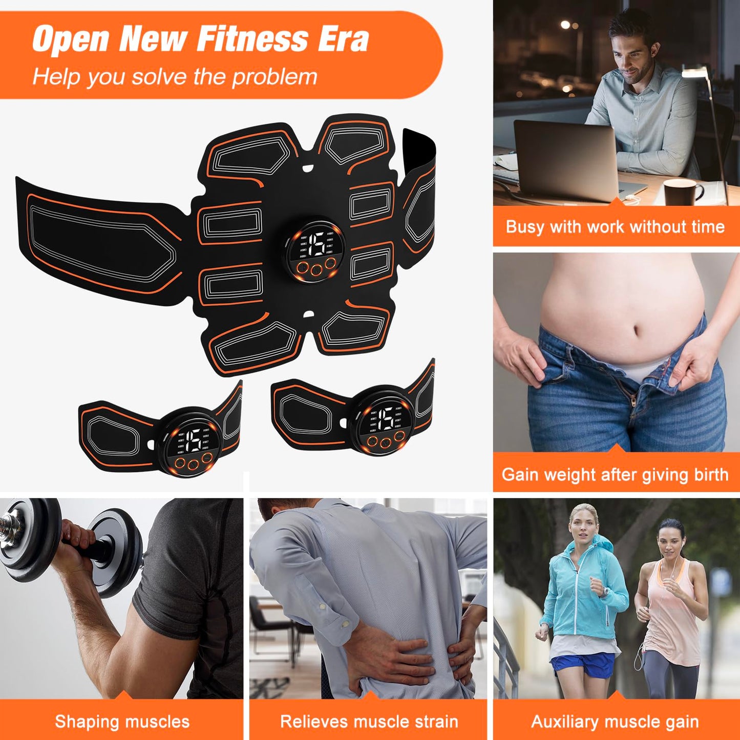 BLASET ABS Stimulator, Ab Toning Belt Trainer, Workout Equipment for Men & Women - BFB-11