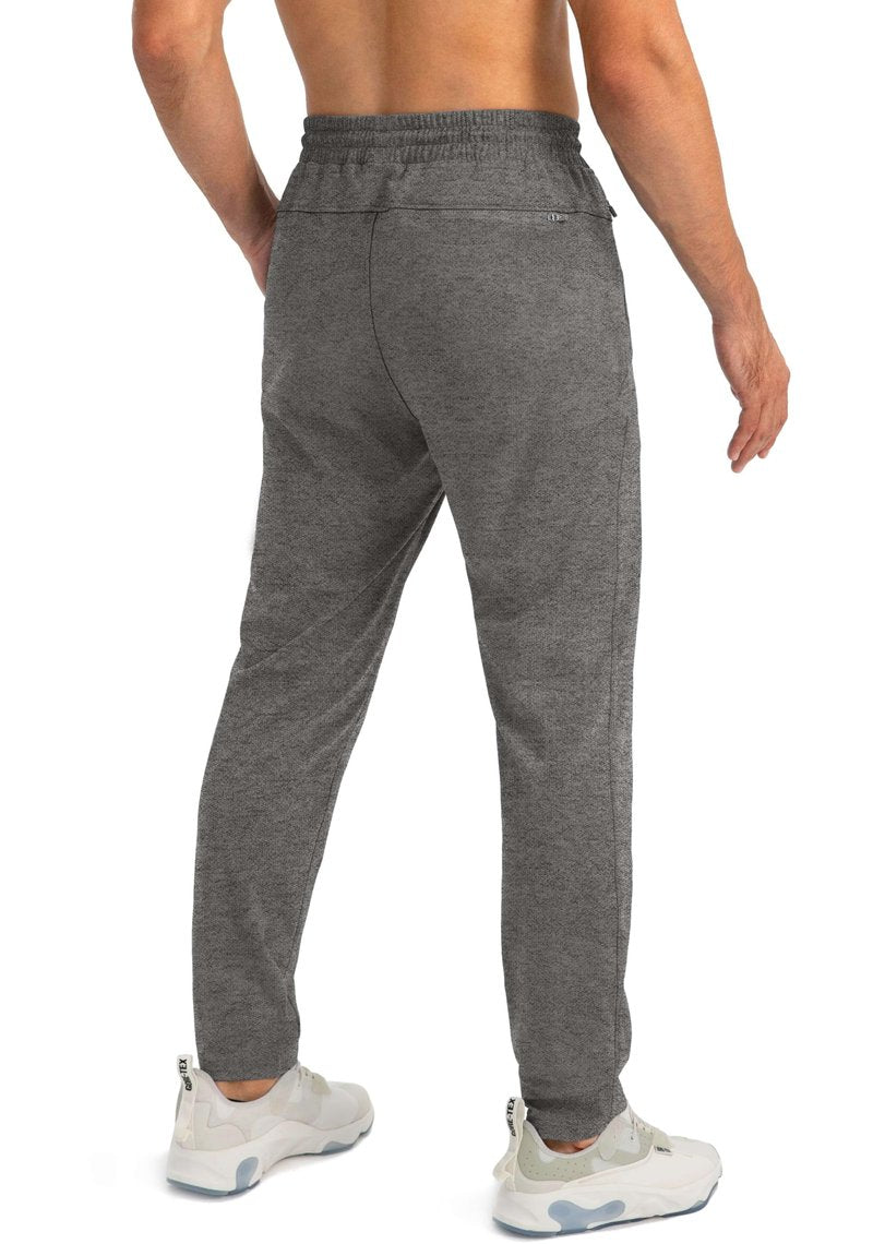 G Gradual Men's Sweatpants with Zipper Pockets Tapered Joggers for Men Athletic Pants for Workout, Jogging, Running (Heathered Brown Light, XX-Large)