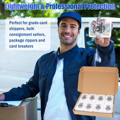 200 Pack Trading Card Shipping Protectors with Tape Rolls, AHIER 3.5'' x 4.5'' Plastic Cardboard Inserts for Bubble Mailers, Translucent Semi Rigid Precut Card Savers for Mailing Shipping Supplies