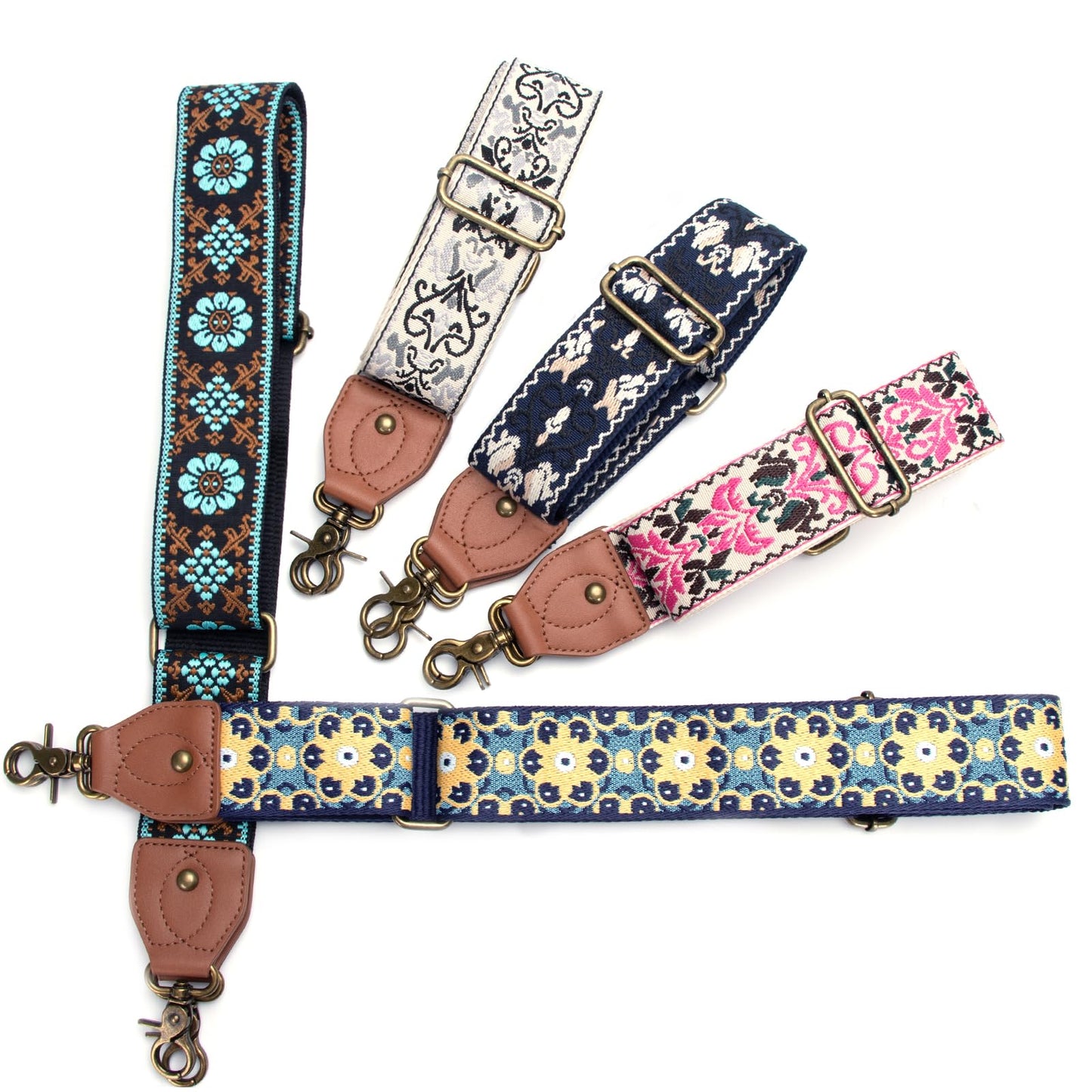 Dksongr Purse Strap Replacement Crossbody Adjustable Bag Strap Retro Jacquard Embroidery Wide Shoulder Strap for Women Handbags