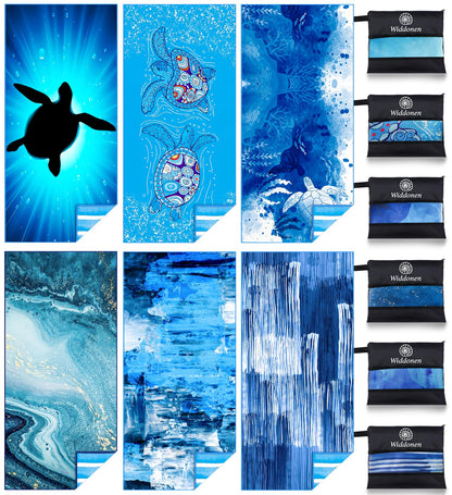 Widdonen Lightweight Thin Microfiber Beach Towel Sand Free Quick Dry Absorbent Compact Soft Pool Swim Travel Towels Extra Large Oversized Beach Accessories Packable Essentials Stuff Gifts for Adult