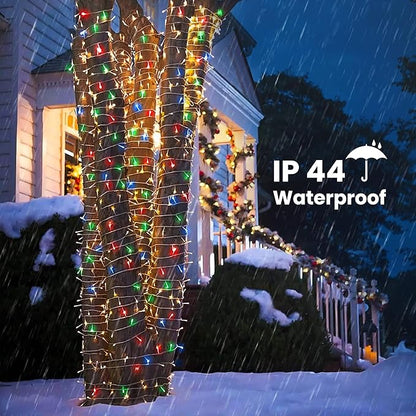Color Changing Christmas Lights, 338ft 1000 LED Warm White & Multicolor Christmas String Lights with Remote, 11 Modes Fairy Twinkle Lights for Party Garden Holiday Weddings Xmas Tree Decorations