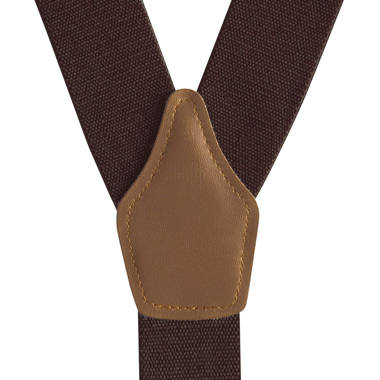 Buyless Fashion Suspenders For Men - 48" Adjustable Straps 1 1/4" - Y Back With Clips And Buttons - 5120-Brown