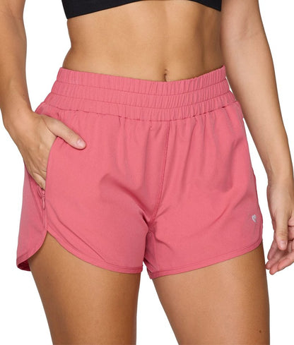 COLOSSEUM Active Women's Annika Moisture Wicking Performance Running Short with Zipper Pockets (Rose, Medium)