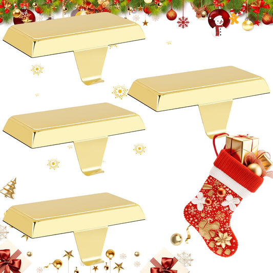 Doitory Christmas Stocking Holder Hanger for Mantle,4 Pack for Xmas Decorations Lightweight and Adjustable for Fireplace Home Decoration