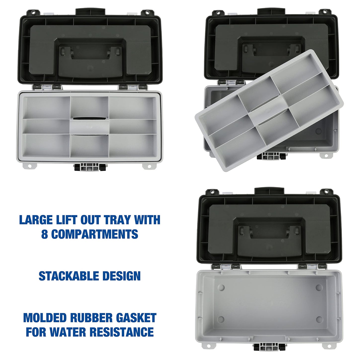 Sheffield 12670 13" Tackle Box, Tool Box, Craft Storage, Fishing Gear and Art Supply Storage Organizer, Gifts for Men, Gifts for Women, Made in USA