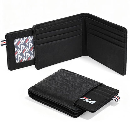 Fila Removable Passcase Wallet, Bifold PU Leather Wallet for Men