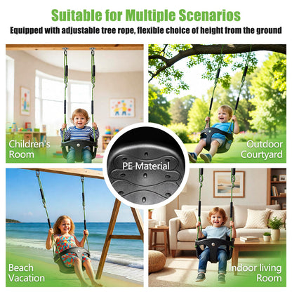 Dakzou Jungle Gym High Back Full Bucket Toddler Swing Seat Upgraded Heavy Duty with Finger Grip Chain Fully Assembled Swing Set Accessory，Black