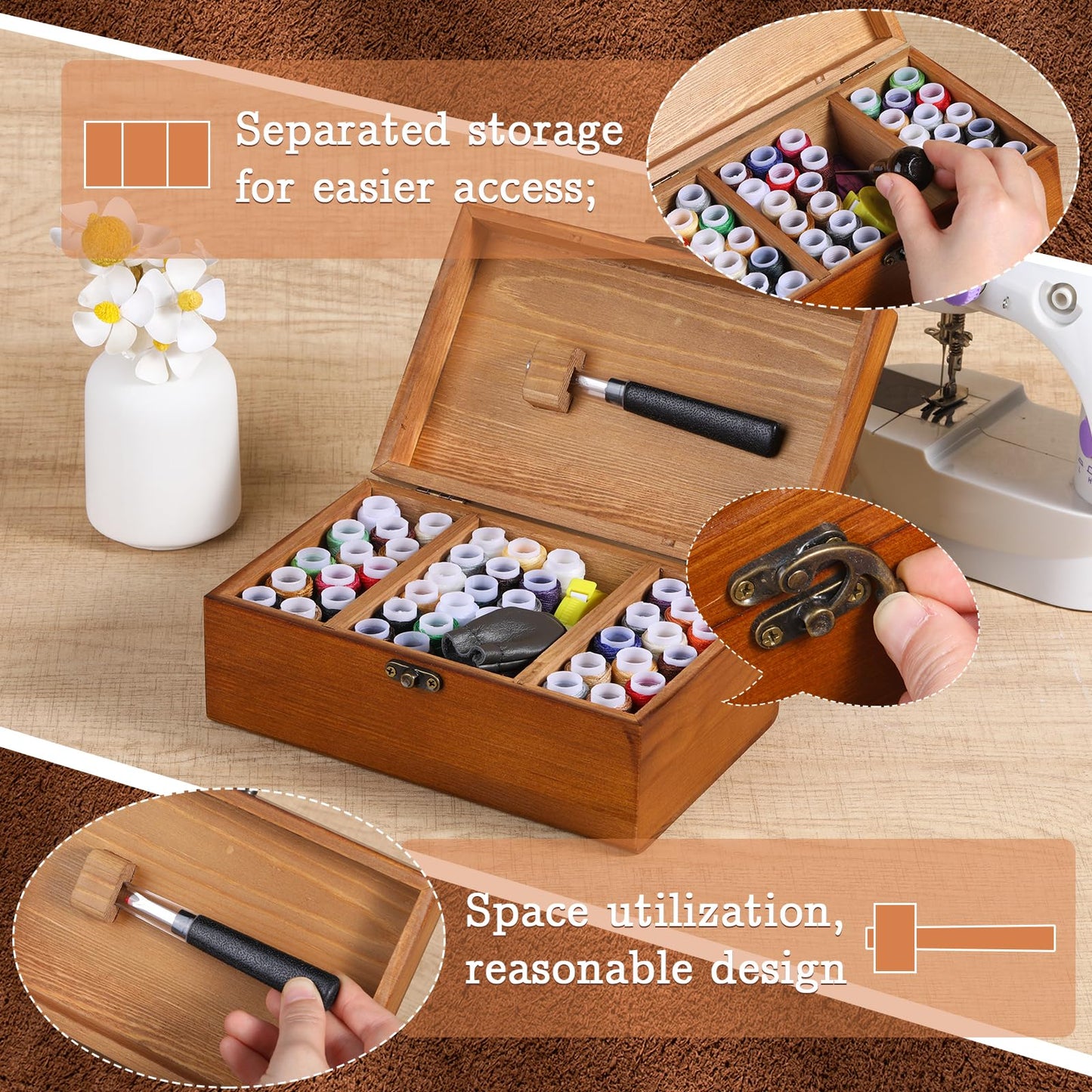 BUTUZE Sewing Kit, Leather Sewing Kit, Upholstery Repair Kit, Leather Sewing Tools with Large-Eye Stitching Needles, Waxed Thread, Leather Stitching Kit for DIY Leather Craft