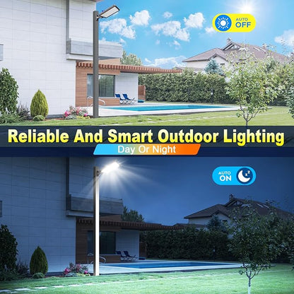 240W LED Parking Lot Light, with Dusk to Dawn 150LM/W Super Bright Outdoor Shoebox Street Lights IP65 Commercial Security Area Flood Lighting with Adjustable Bracket Heavy-Duty 100-277V