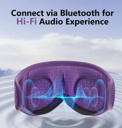 TOPOINT Sleep Mask with Bluetooth Headphones, Breathable Silk Eye Mask for Sleeping Men Women, Bluetooth Sleep Mask Blackout with Speakers, Microphone Handsfree, USB C for Travel Meditation Gifts