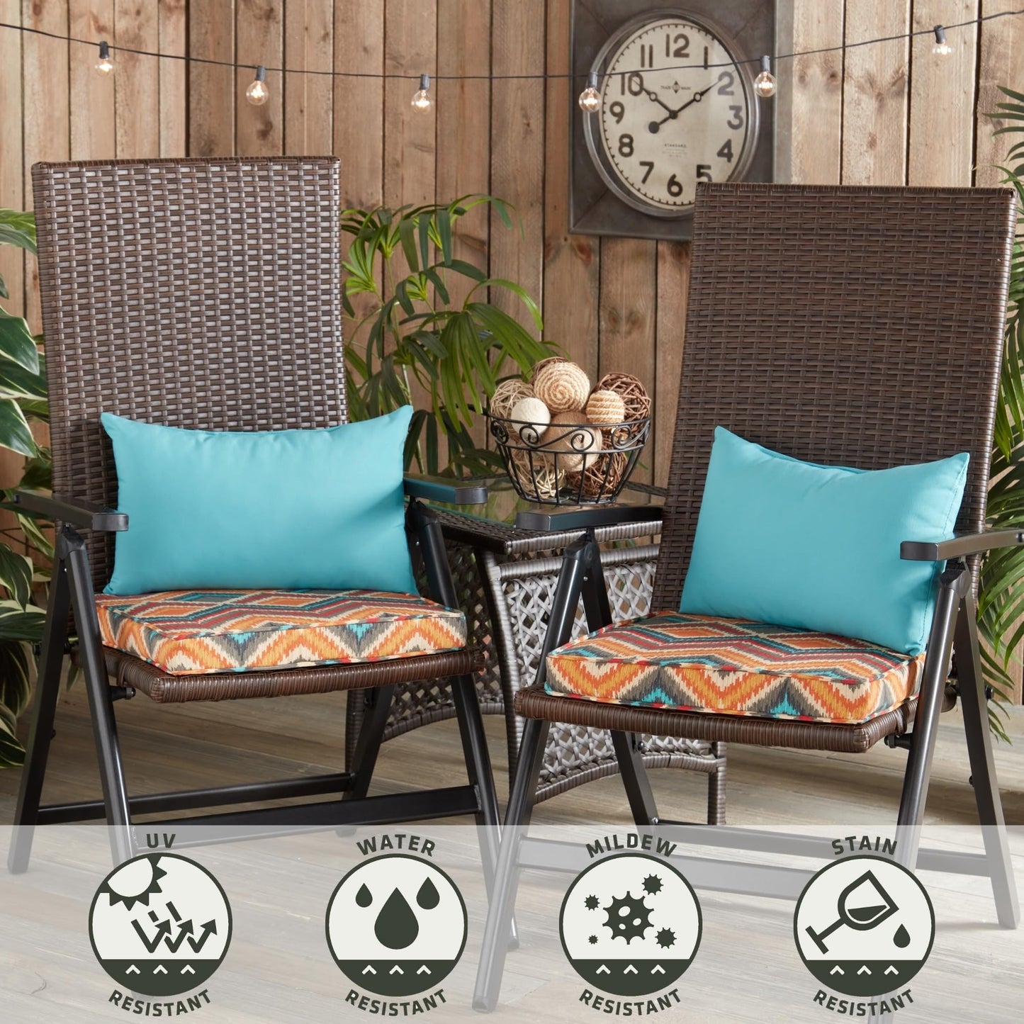 Greendale Home Fashions 2-Pack Outdoor 19x12 inch Rectangle Decorative Throw Pillow, Arctic