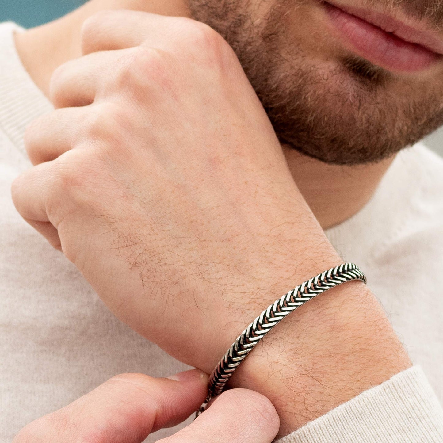 Galis Chain Bracelets For Men - Premium Stainless Steel Mens Bracelet, Silver Plated Non Tarnish Bracelet - This Snake Chain, Stylish Gifts For Him 7"
