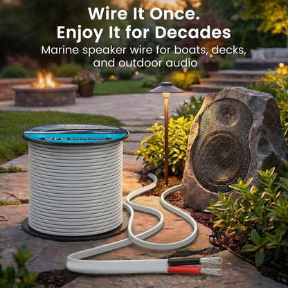GEARit 14 Gauge Marine Electrical Primary Wire, Marine Speaker Wire 14 AWG 20 ft Marine Grade Tinned Copper Oxygen Free for Boat, Automotive, RV, Camper, Trailer(2 Conductors)