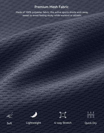 G Gradual Men's Athletic Shorts with Pockets 9" / 11" Long Basketball Shorts Lightweight Quick Dry Gym Workout Shorts for Men(Navy,XXXL)