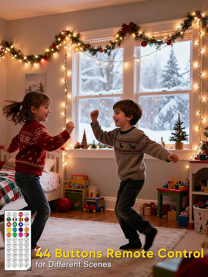 Smart Color Changing Christmas Lights, 66FT 200 LED RGB Christmas String Lights with App & Remote Control, Waterproof Christmas Tree Lights for Outdoor Indoor Party Decor