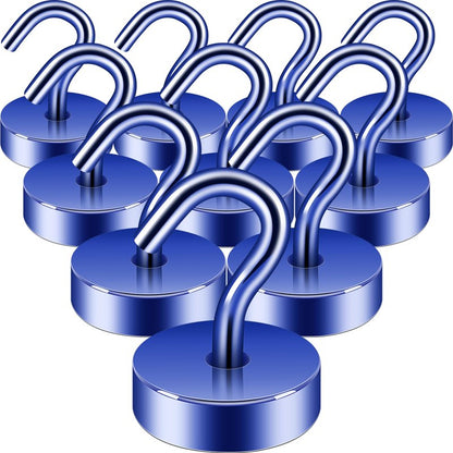 Neosmuk Magnetic Hooks, Cruise Ship Essentials, 40lb+ Heavy Duty Magnetic Hooks for Cruise Cabins, Refrigerator, Grill, Hanging, and Travel | Extra Strong Must-Haves Magnet Hook,Navyblue,Pack of 10