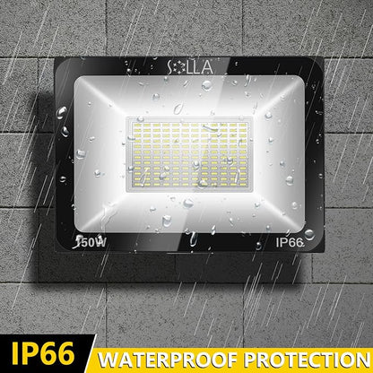 2 Pack 150W LED Flood Light, IP66 Waterproof, 12000lm, 800W Equivalent, Super Bright Outdoor Security Lights, 6000K Daylight White, Outdoor Floodlight for Garage, Garden, Lawn and Yard