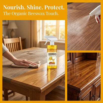 HengPuJiang Beeswax Wood Polish Spray, Natural Beeswax & Beewax Furniture Cleaner, Spray Wax for Wood - 2026 Multi-Purpose Care and Restorer for Floors, Cabinets, Furniture (2PCS)