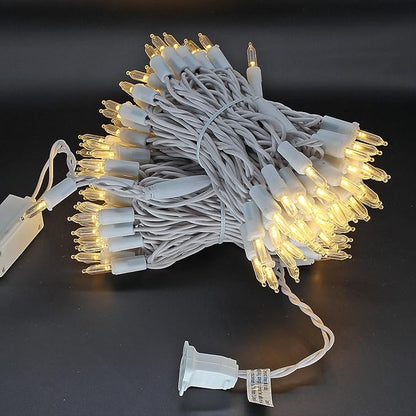 150 LED Warm White Christmas Lights on White Wire, 50 Feet Xmas Tree Lights, UL Certified for Outdoor Indoor