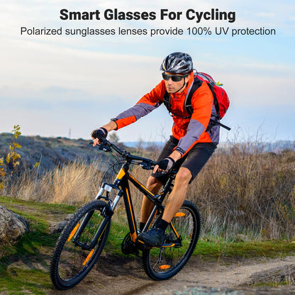 Smart Glasses, Polarized Bluetooth Sunglasses, Built-in Mic & Speakers, Voice Assistant, UV Protection Audio Sun Glass