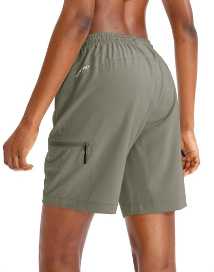 SANTINY Women's 5''/ 7''/9'' Hiking Cargo Shorts Quick Dry Lightweight Summer Shorts for Women Athletic Golf Zipper Pockets(Silver Sage_S)