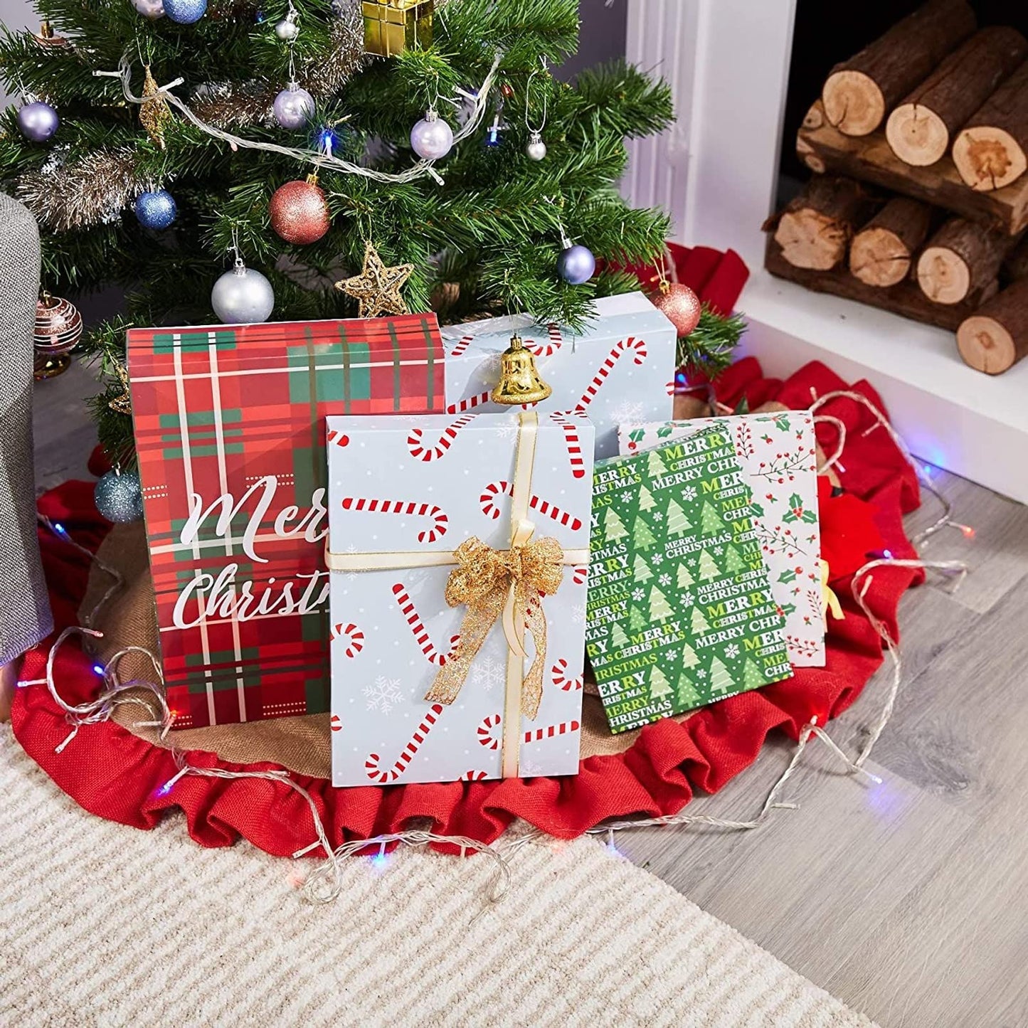 Juvale Gift Boxes with Lids - Vibrant Festive Designs & Gift Boxes for Presents - Pack of 24, 4 Designs, 3 Sizes