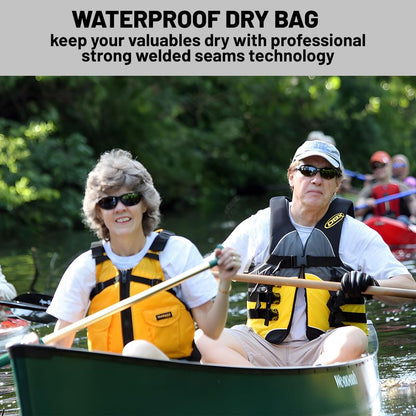 Cliduli Waterproof Dry Bag,Roll Top Black Small Waterproof Backpack 2L/5L/10L/20L/30L/40L Floating Lightweight Bags for Kayaking, Boating, Fishing, Swimming Camping with Waterproof Phone Case