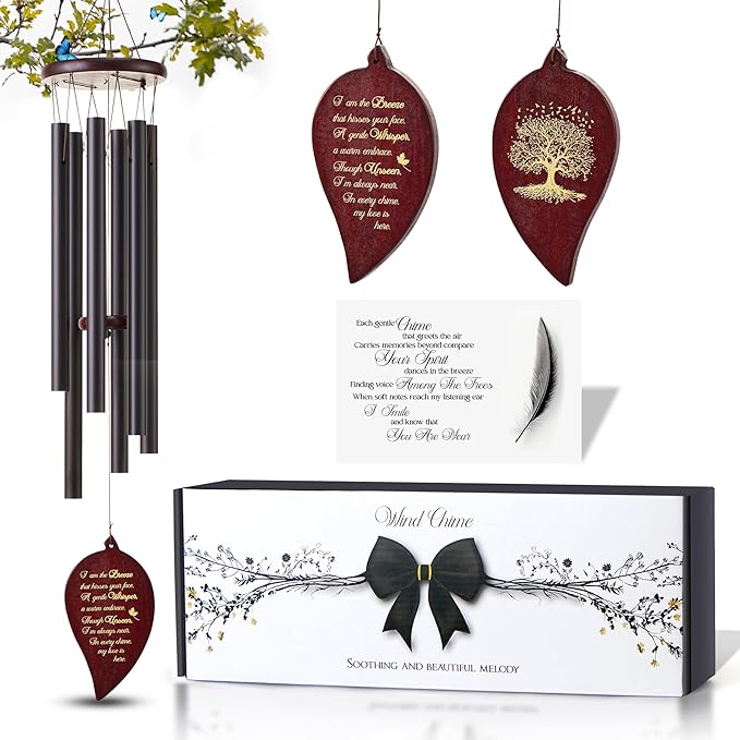 32 Inch Memorial Wind Chimes Outdoor, Sympathy Gifts for Loss of Loved One, Memorial Gifts for Loss of Mom, Sympathy Wind Chimes for Mother, Father, Brother, Sister