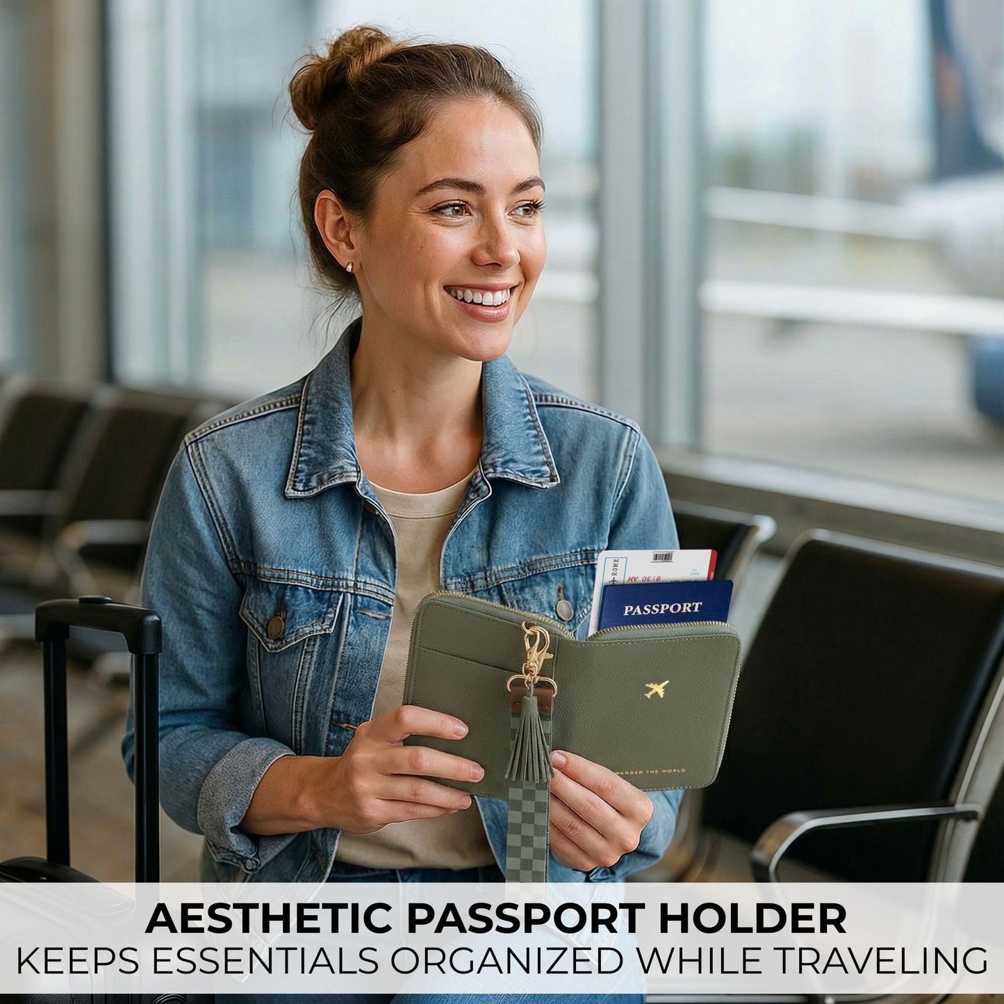 Beautiful Passport Holder for Travel with Wristlet Strap - All-in-One Wallet for Women with Card Slots and Tassel Keychain - Perfect RFID Blocking Case to Keep Your Travel Documents Organized & Safe