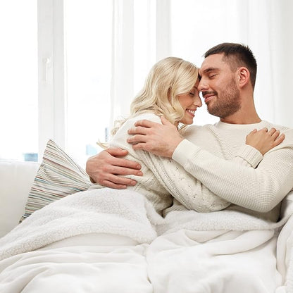 Bedsure GentleSoft Sherpa Fleece Blankets King Size for Bed - Thick and Warm, Soft Fuzzy Plush King Blanket for Winter, White, 108x90 Inches