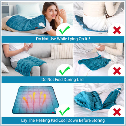 Comfytemp Weighted Heating Pad for Back & Period Cramps, FSA Eligible, Birthday Gifts for Mom Dad Women Men, 2.2lb HSA Electric Heat Pad for Neck Shoulder Pain Relief, 2H Auto-Off Heated Pad, 12x24
